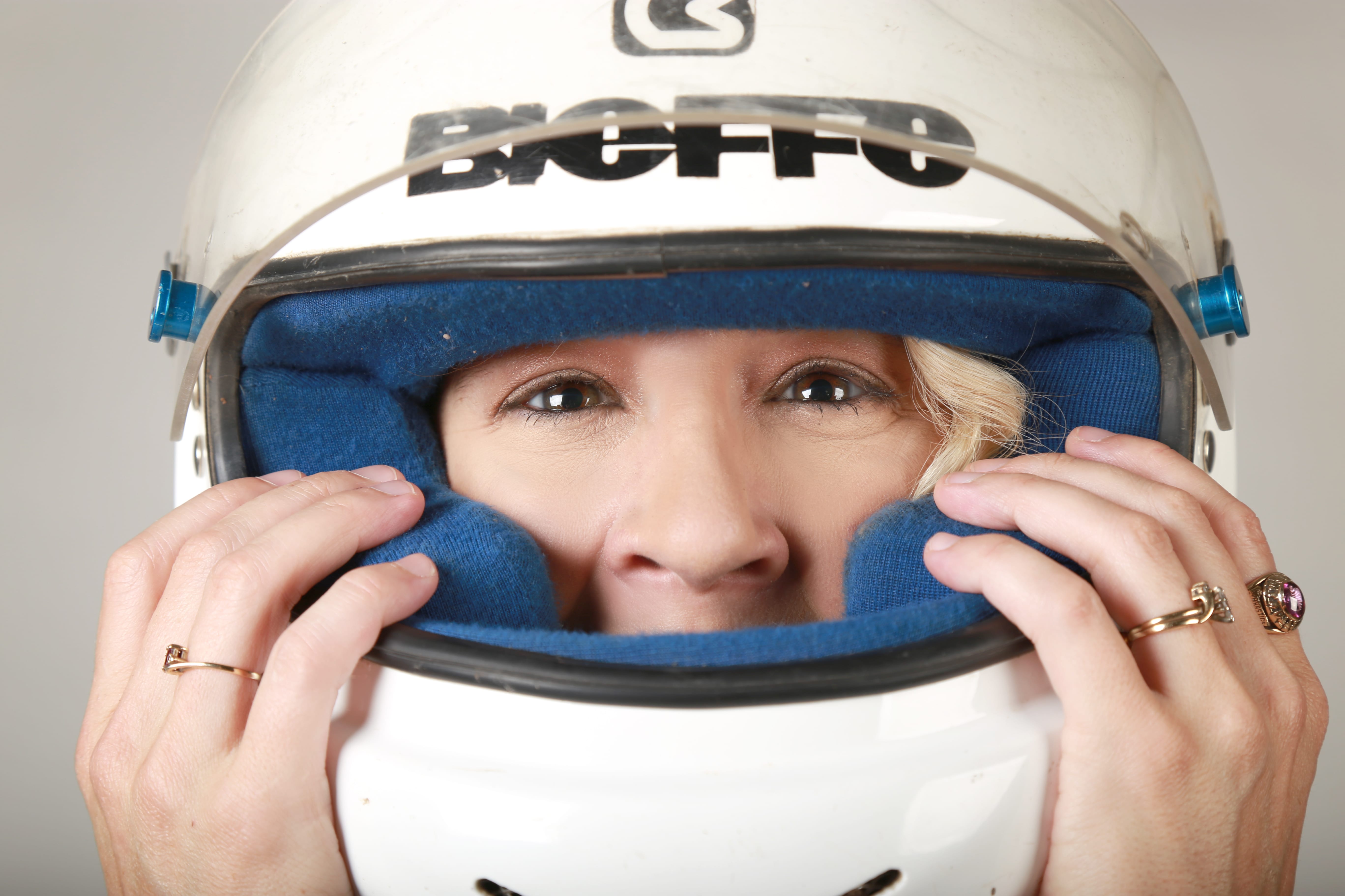 Helmet, close up, headshot, Anji Thornton, Las Cruces, New Mexico, Super Truck